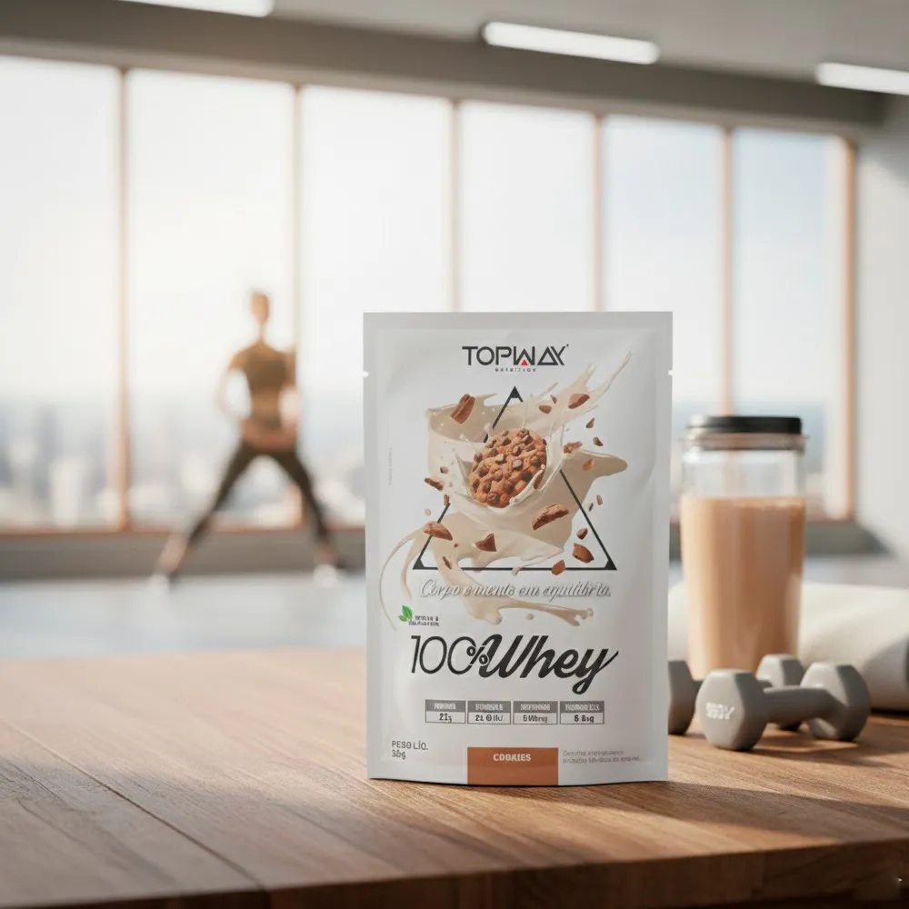 Embalagem Topway 100% Whey sabor cookies